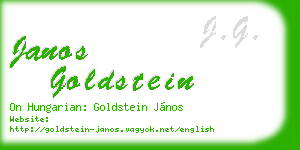 janos goldstein business card