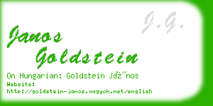 janos goldstein business card